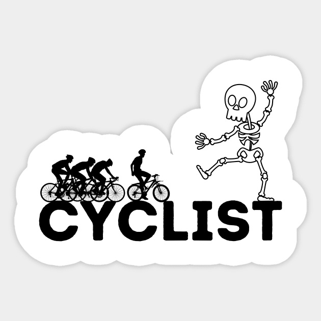 Skeleton Cyclist Sticker by JaunzemsR